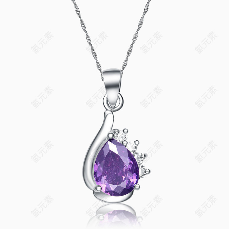 紫色水晶石项链
