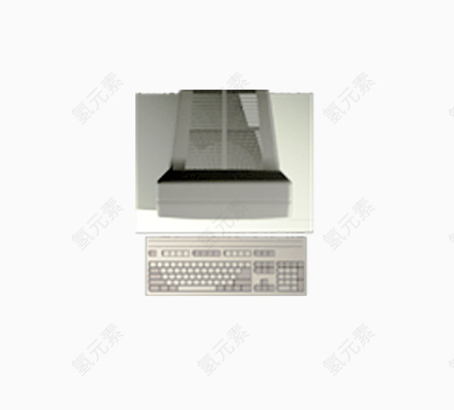彩平图白色台式电脑键盘数码