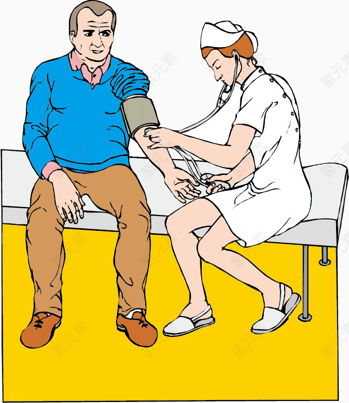 矢量给病者测血压的护士
