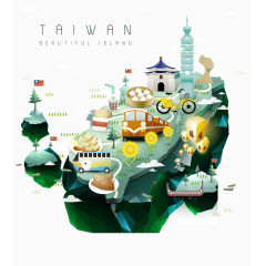 矢量台湾旅游景点集合
