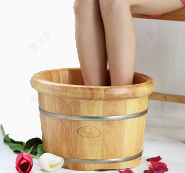 足浴桶和玫瑰花