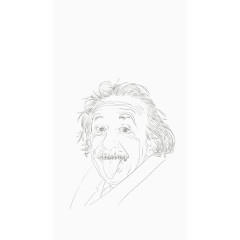 清新手绘线稿人物名人爱因斯坦