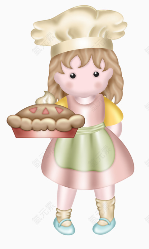 做蛋糕的小女孩