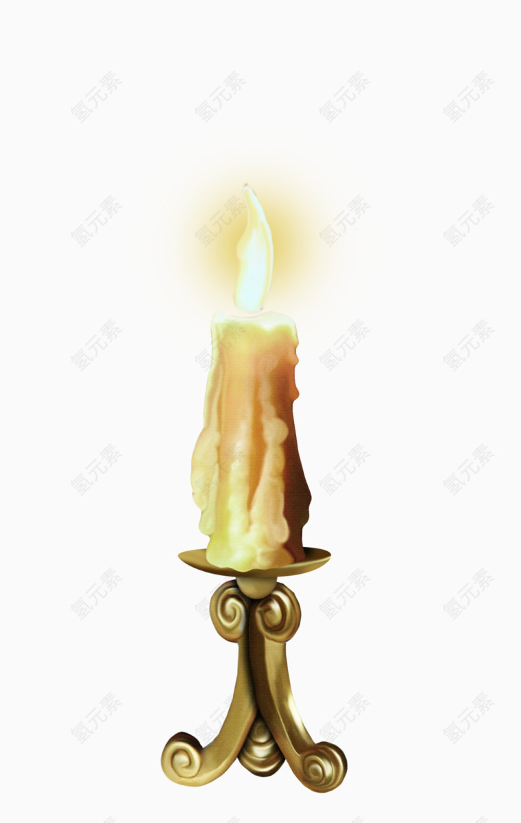 棕色燃烧的蜡烛