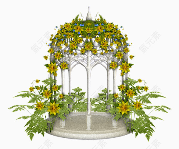 植物花朵装饰笼子