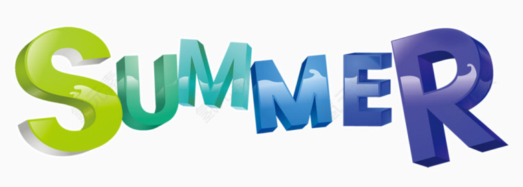 唯美精美夏日英语字母summer艺术字