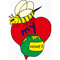 蜜蜂蜂蜜罐矢量