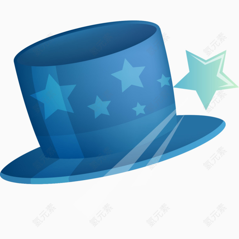 蓝色魔术师帽子