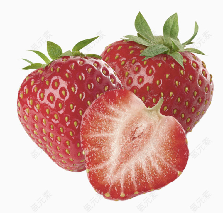 红色新鲜草莓装饰图案