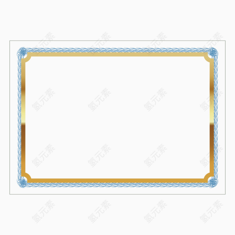 矢量彩色装饰荣誉证书边框