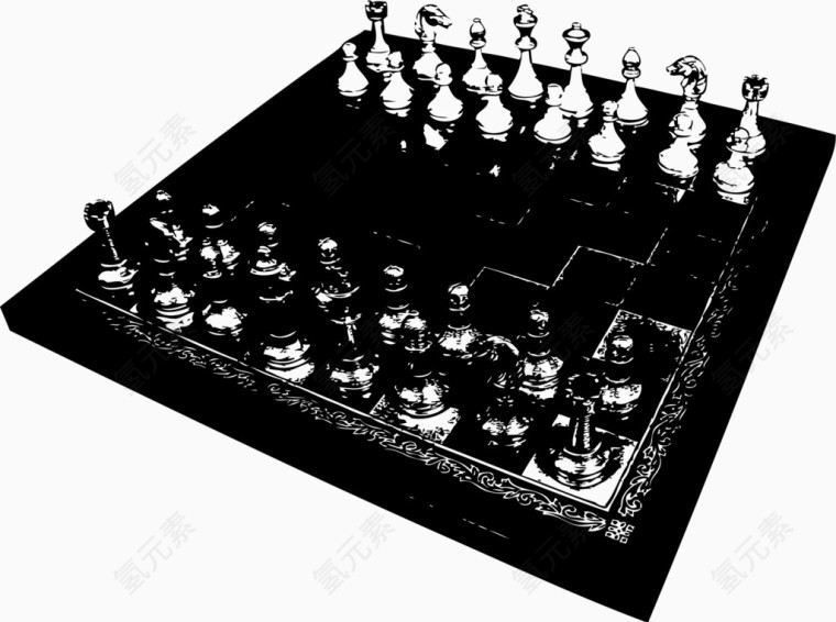 矢量黑白国际象棋