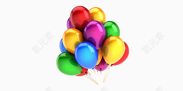 欢乐彩色气球装饰图案