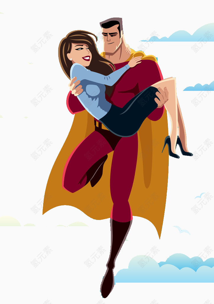 超人抱着女孩