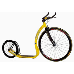 黄色大小车轮自行车