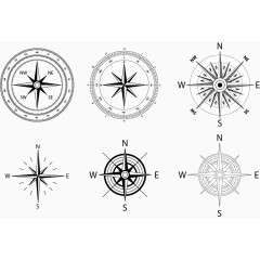 矢量黑色指南针