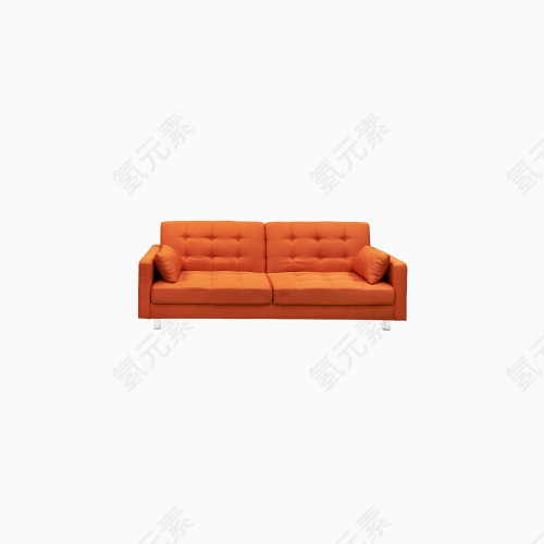 实物橙色沙发图片