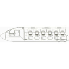 矢量PPT创意设计飞机机舱图标