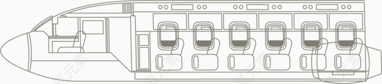 矢量PPT创意设计飞机机舱图标