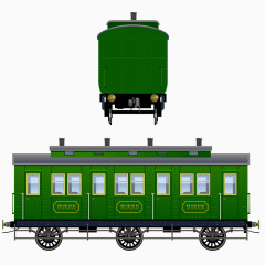绿色货运客车车厢矢量图