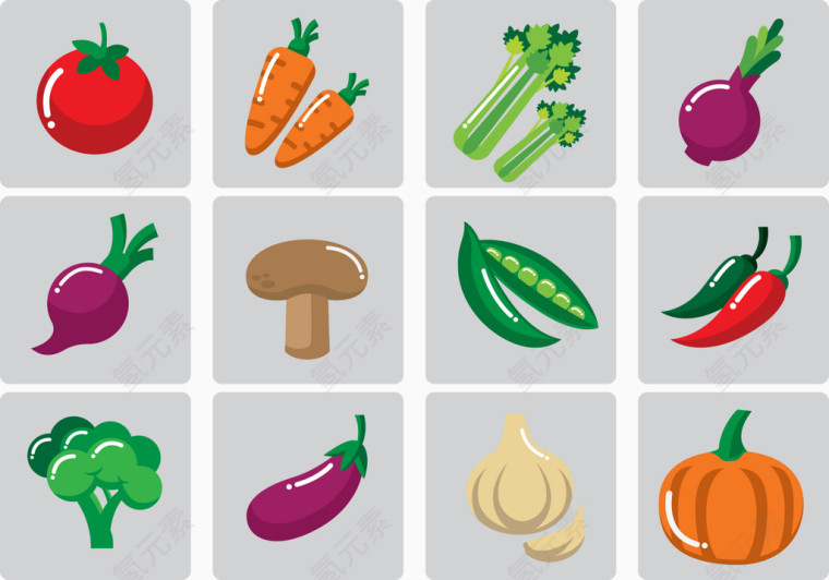矢量蔬菜插图