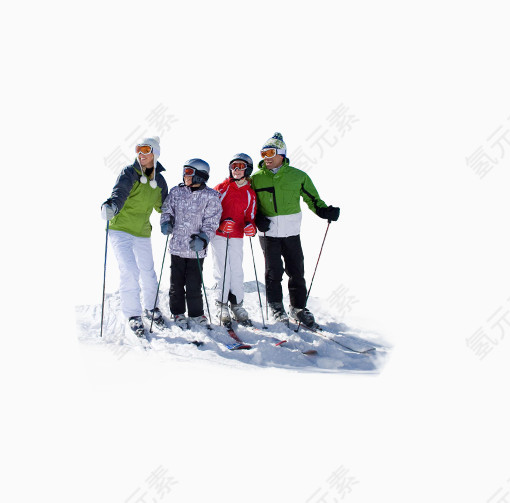 四个滑雪者