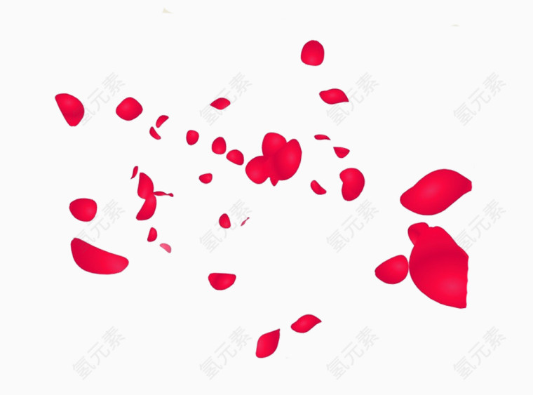 红色创意花瓣装饰