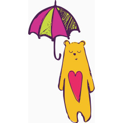 打伞的小熊