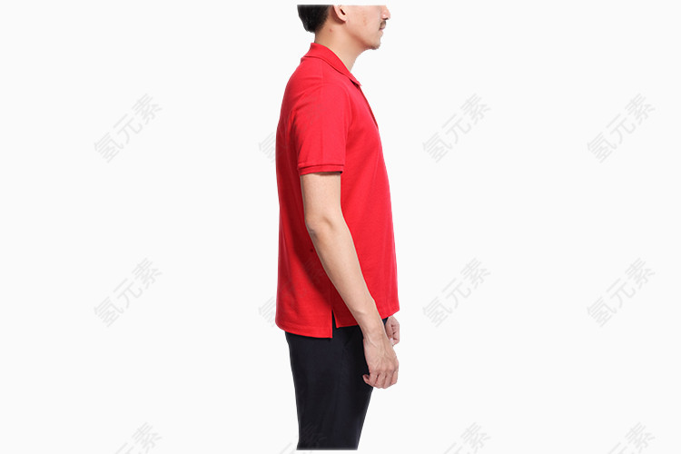 红色翻领短袖时尚男士T恤