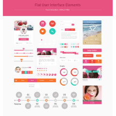粉色系APPui控件合集PSD源文件