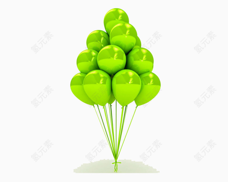 有质感的绿色气球