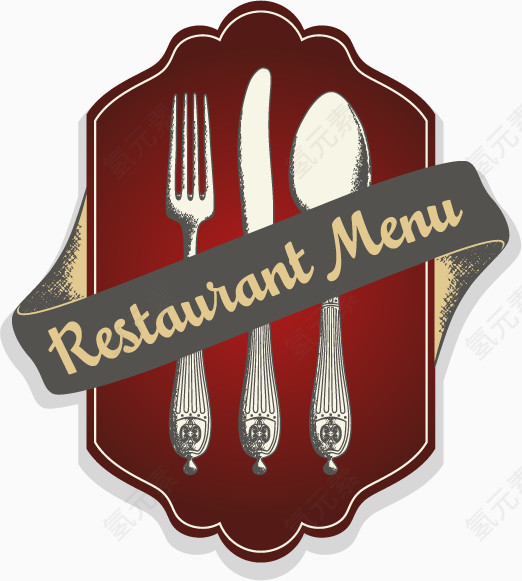 矢量复古餐厅标签