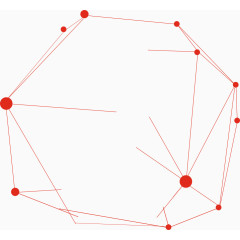 红色简约线条不规则图形