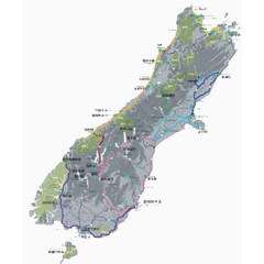 立体新西兰详细地图PNG