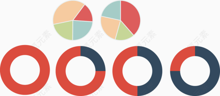 矢量创意设计圆环饼形图表