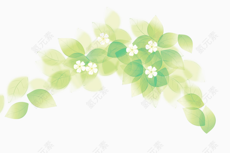 树叶和花朵背景装饰图案