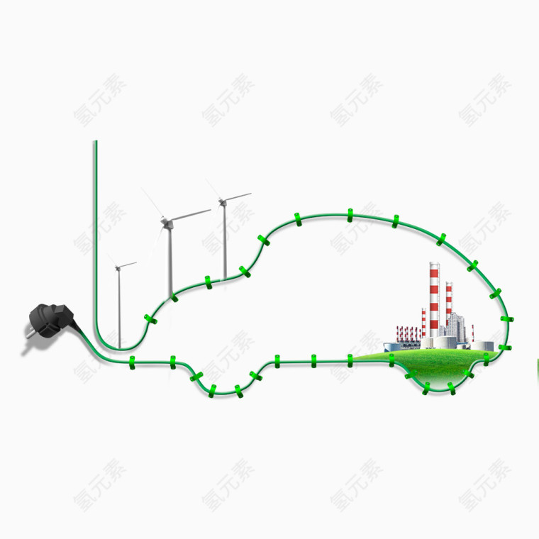 绿色现代植物装饰