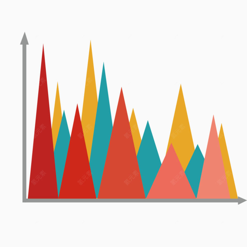 矢量PPT设计峰状数据图表下载