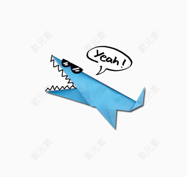 趣味折纸卡通动物大鲨鱼
