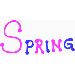 粉色蓝色春天英文字