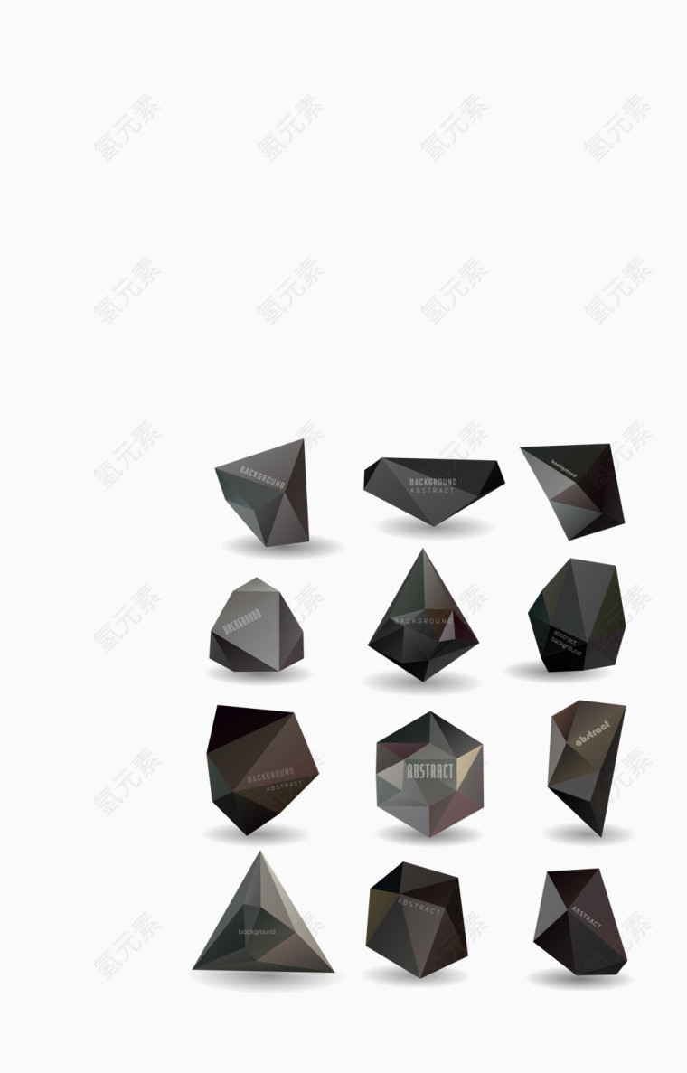 矢量暗色水晶石
