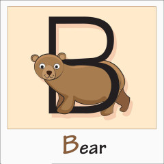 字母B和熊的图片高清免扣素材