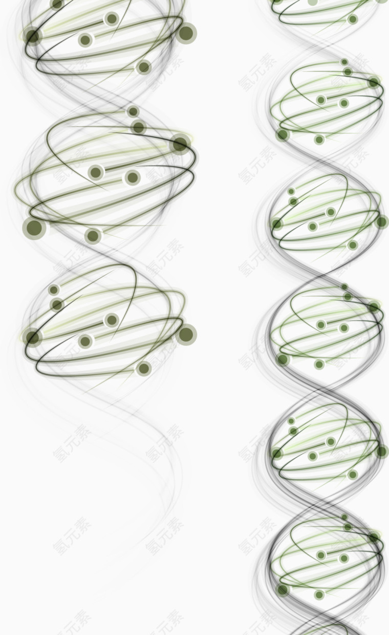 绿色的螺旋DNA