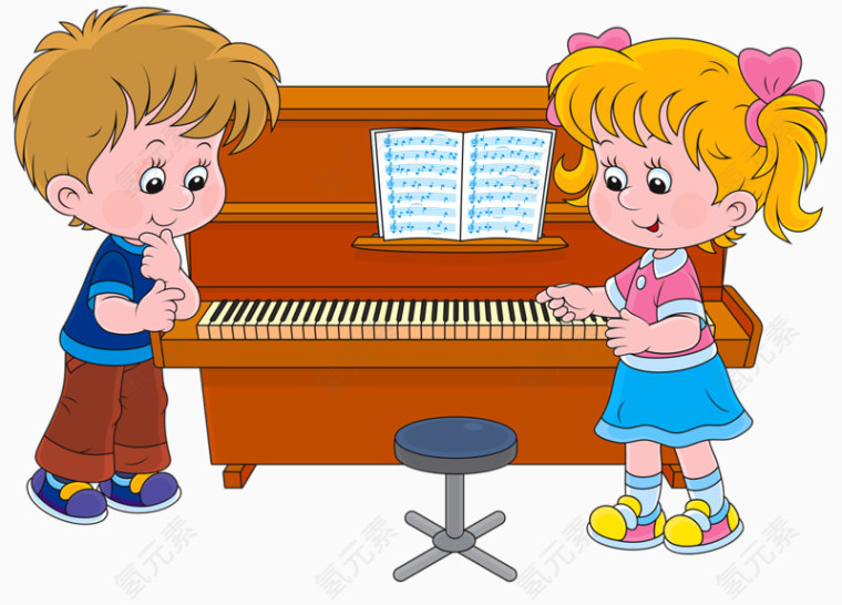 弹钢琴的小孩子