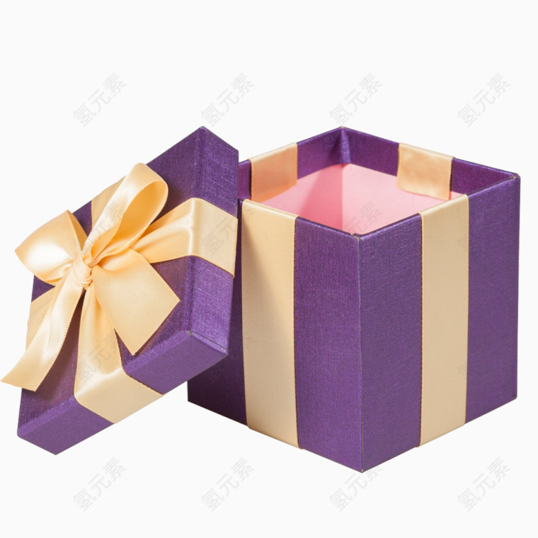 圣诞节紫色打开的礼盒
