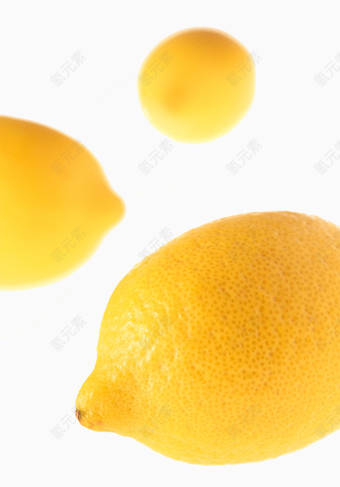 三个柠檬水果素材