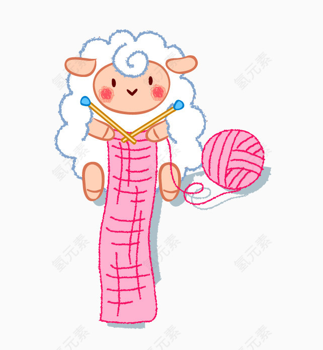 织毛线的小绵羊