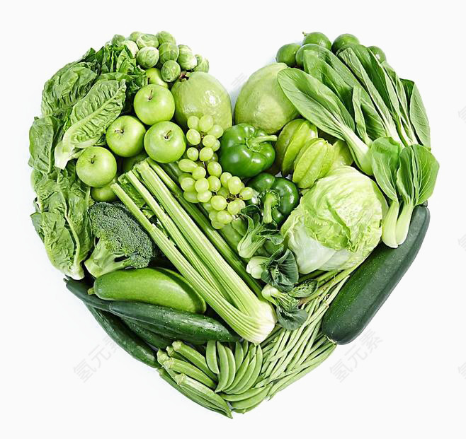 爱心型绿色蔬菜