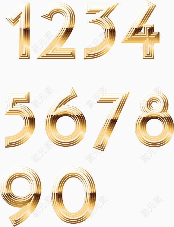 矢量金属数字艺术字