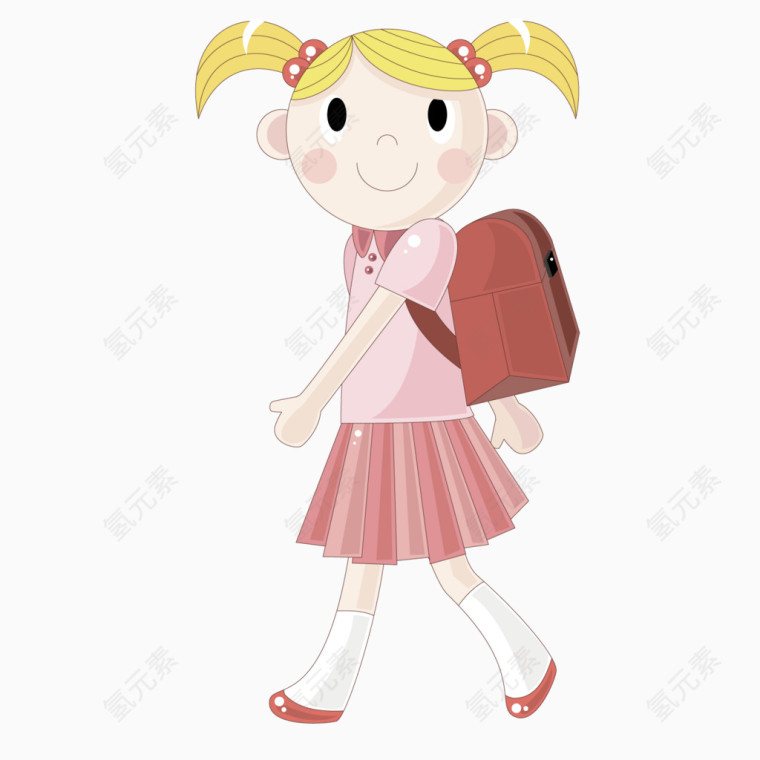 粉色衣服上学女生