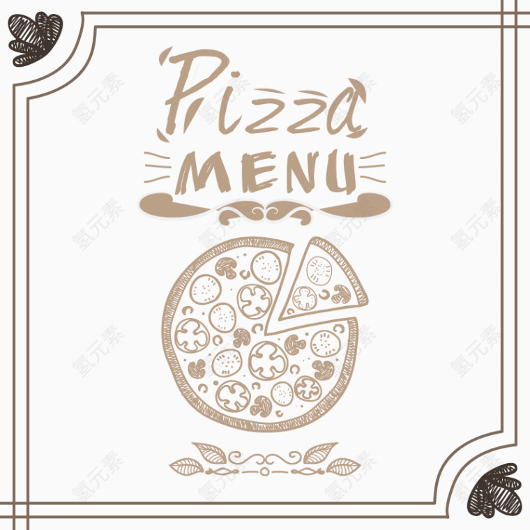 矢量披萨菜单